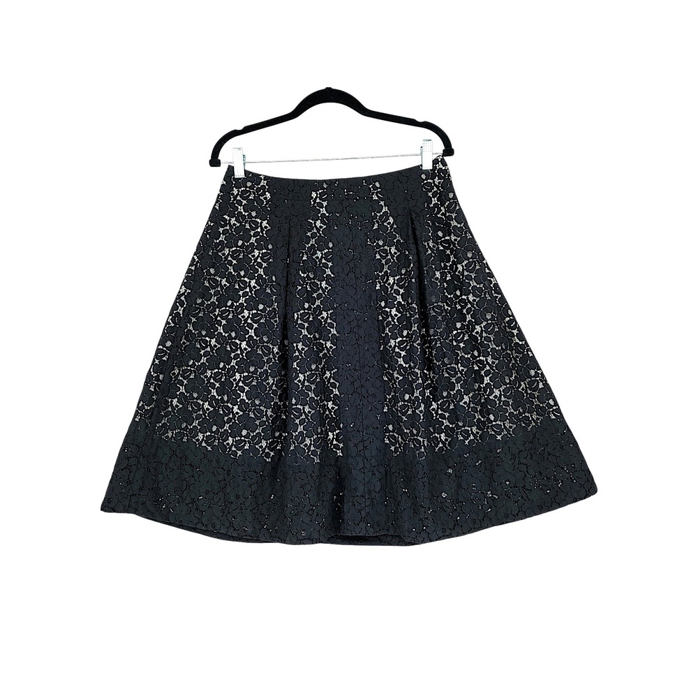 Talbots Lace Skirt 4 Darkacademia Black Pleated A-Line Knee Length Whimsigoth